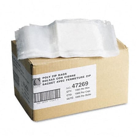 C-Line Products C-Line 47269 Recloseable Poly Small Parts Bags  6 x 9  Clear with White ID panel  1000/Carton 47269